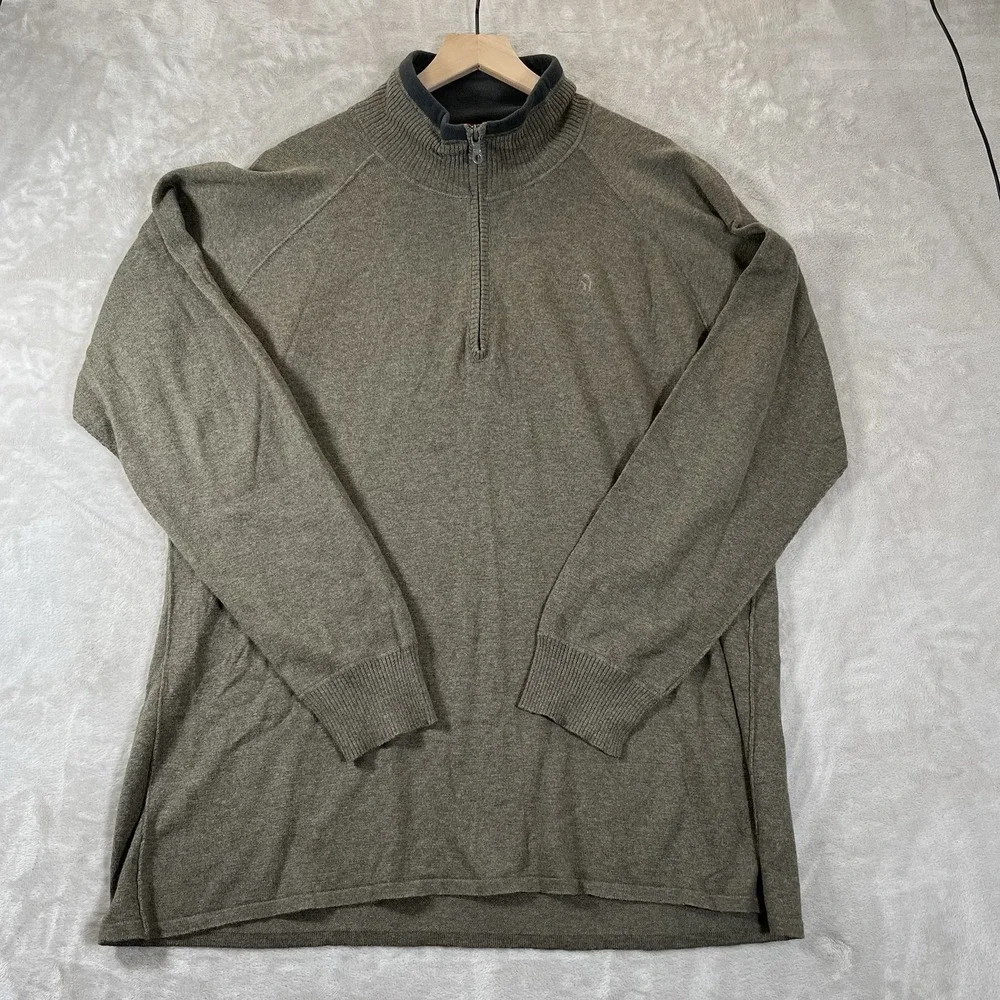 The North Face Cotton Wool blend 1/4 zip pullover sweater jacket Mens XXL